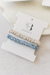 Barbays 2 Pack Silk Hair Ties | Champagne & Dusty Blue