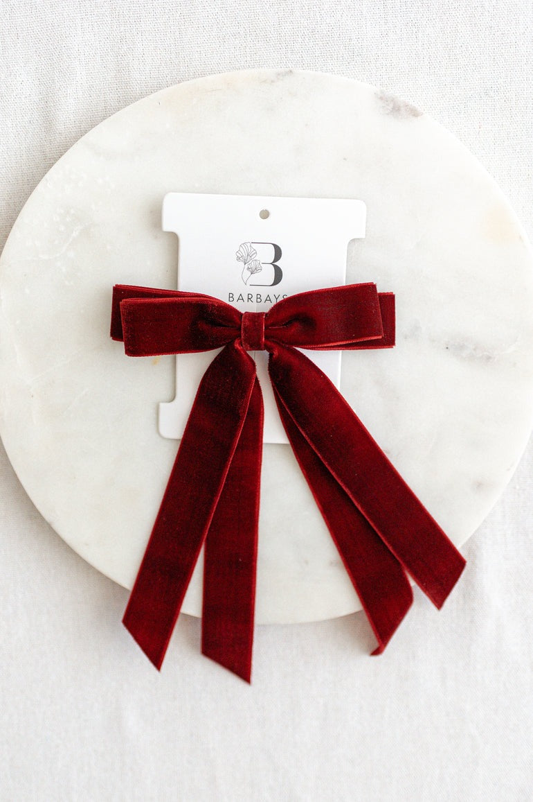 Windsor Flats Velvet Bow | Classic Red