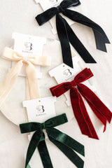 Windsor Flats Velvet Bow | Emerald Green