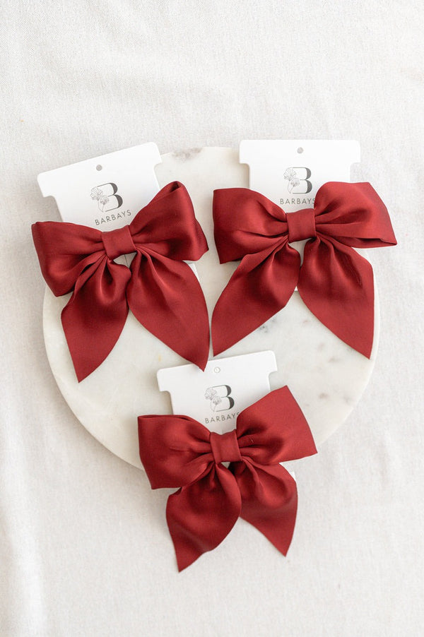 Barbays Matte Satin Bow | Red