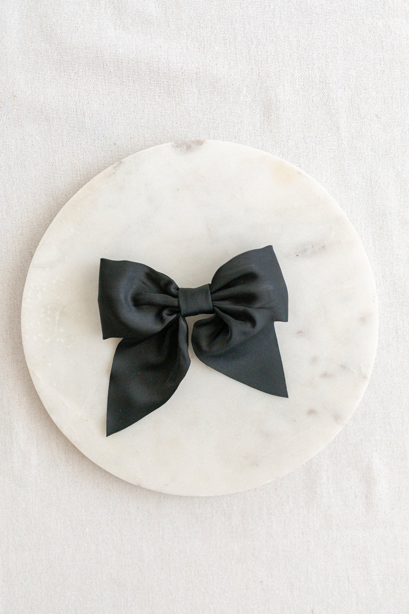 Barbays Matte Satin Bow | Black