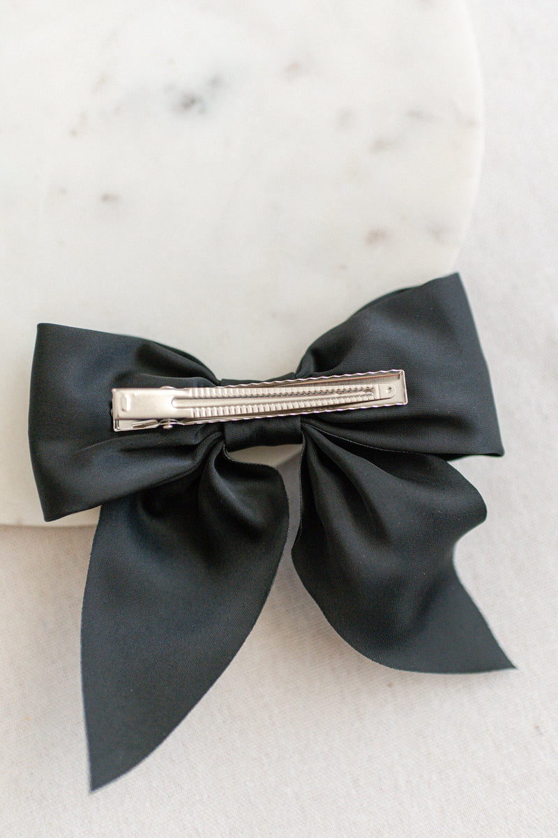 Barbays Matte Satin Bow | Black