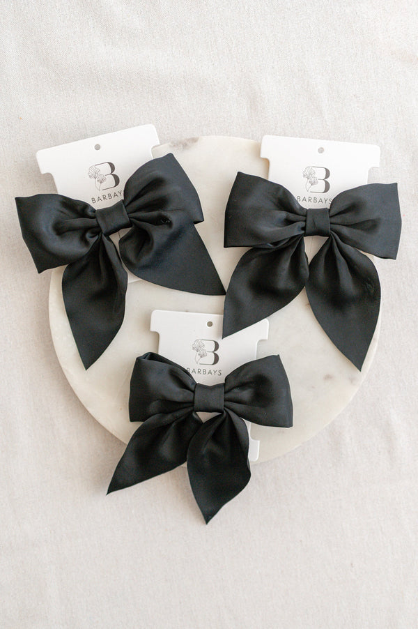 Barbays Matte Satin Bow | Black