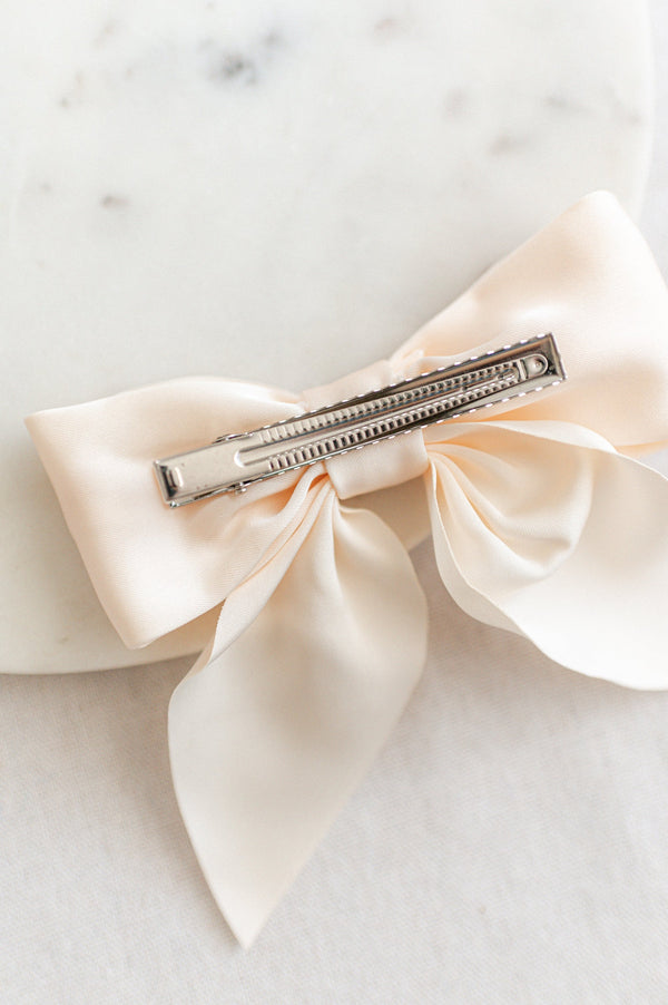 Barbays Matte Satin Bow | Ivory