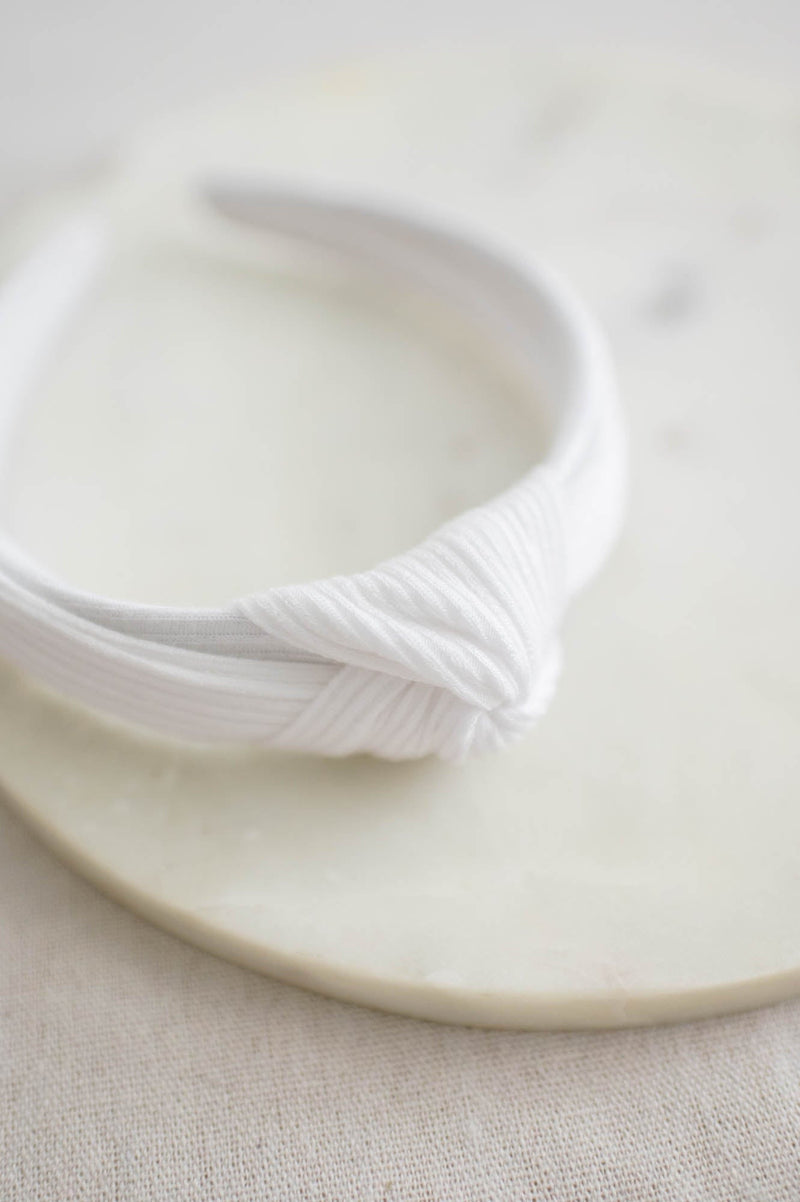 Barbays Rib Knit Headband | White