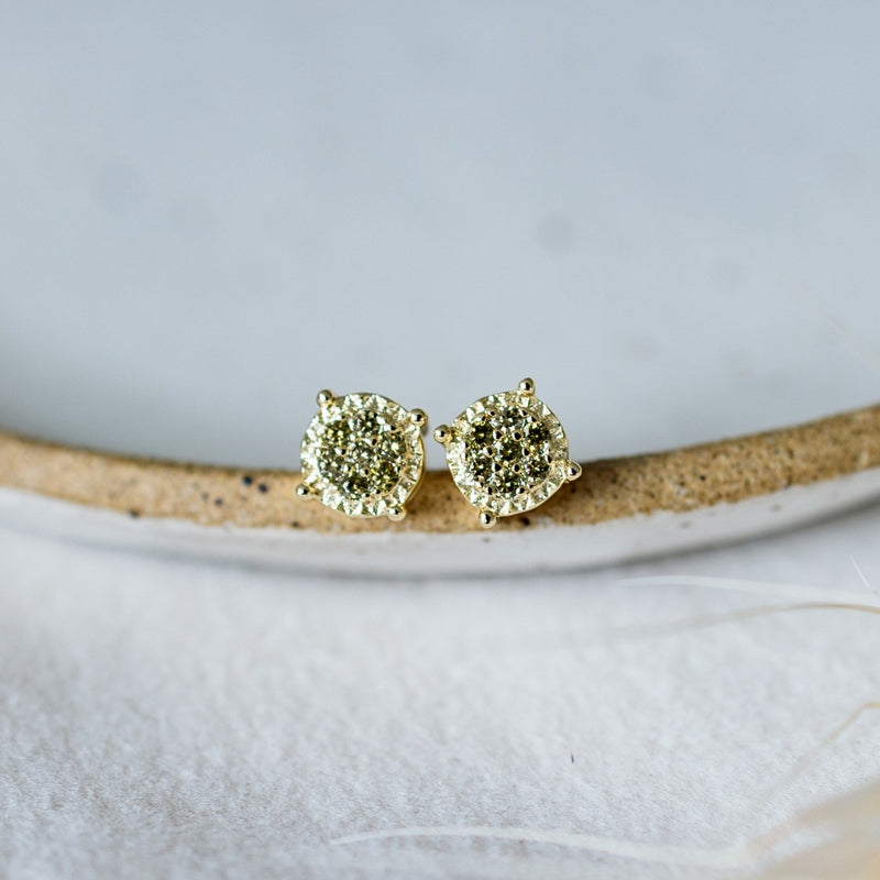 Bedazzle Studs | Gold/Moss Green