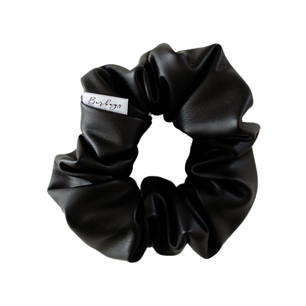 Barbays Leatherette Scrunchie | Black