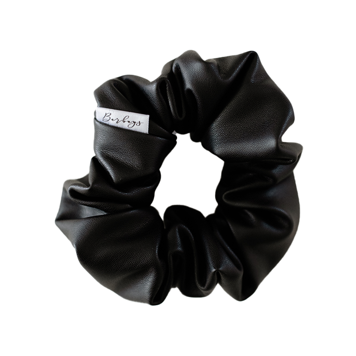 Barbays Leatherette Scrunchie | Black