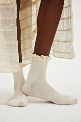 Beloved Waffle Knit Ankle Sock | Ivory