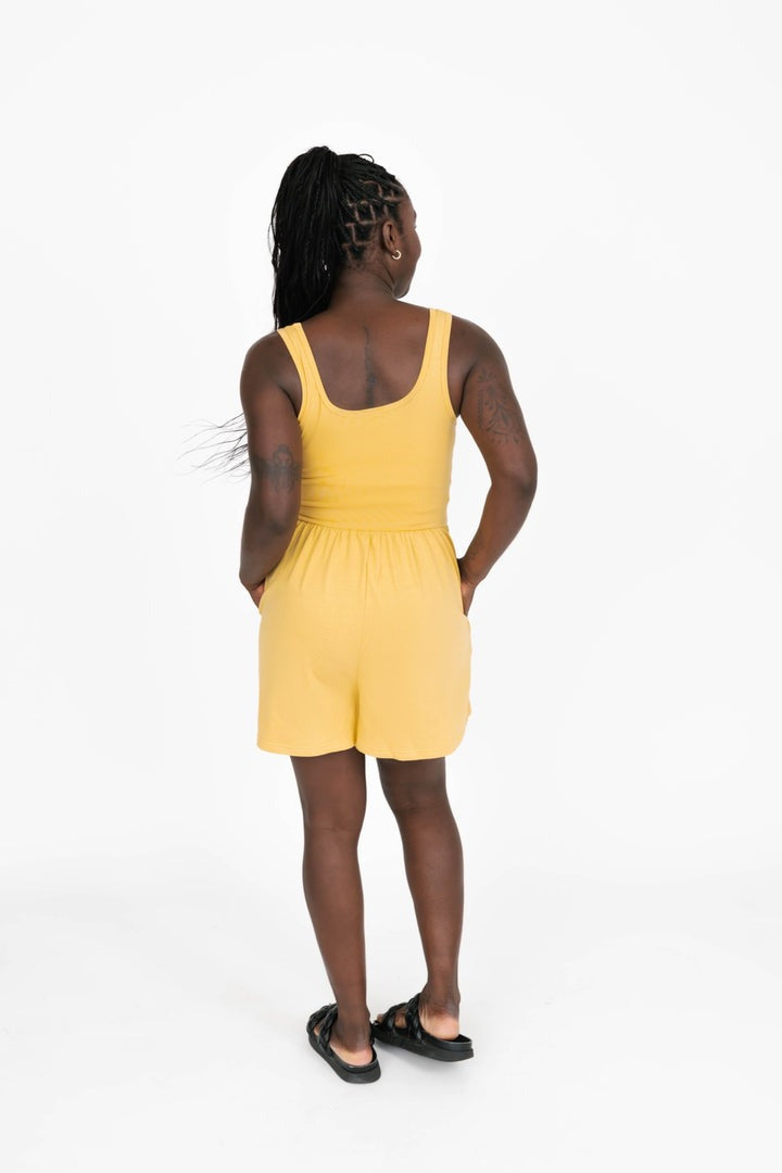 Camille Shorty Romper | Yellow - FINAL SALE