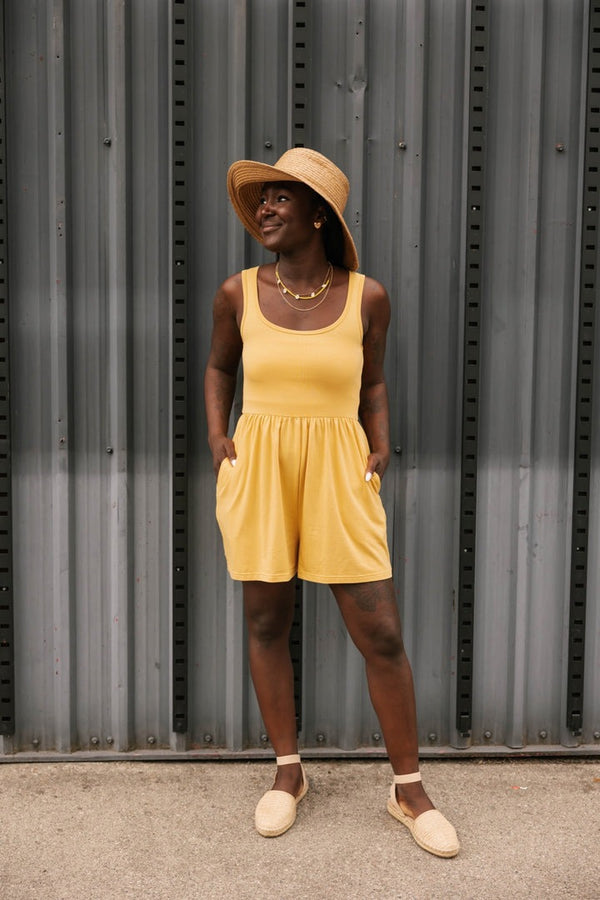 Camille Shorty Romper | Yellow - FINAL SALE