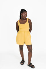 Camille Shorty Romper | Yellow - FINAL SALE