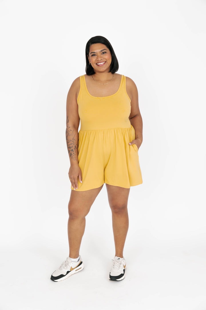 Camille Shorty Romper | Yellow - FINAL SALE