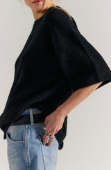 Margot Sweater Tee | Black