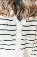 Fatima Cardigan | White Beach Stripe