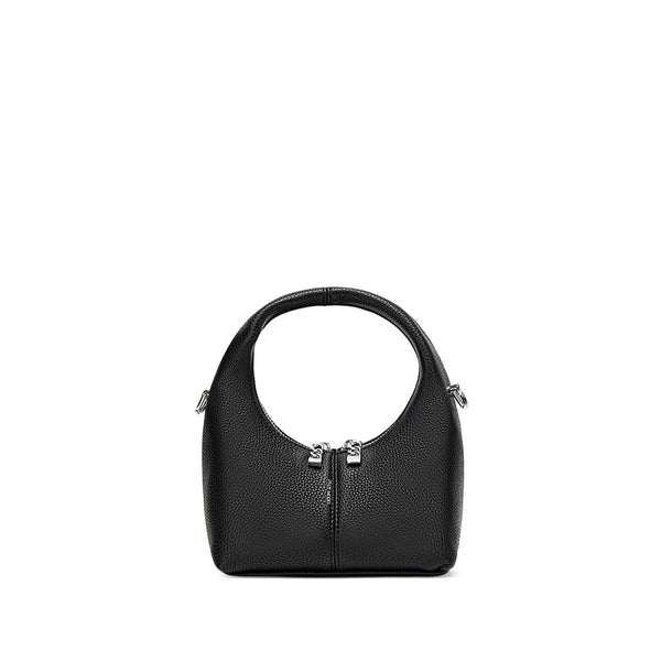 Circle Crossbody Bag | Black Pebble