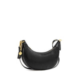 Crescent Crossbody Bag | Black Pleated