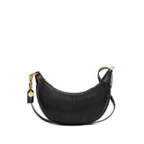 Crescent Crossbody Bag | Black Pleated