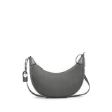 Crescent Crossbody Bag | Grey Pleated