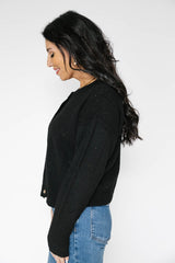 Crush On You Cardigan | Black - FINAL SALE