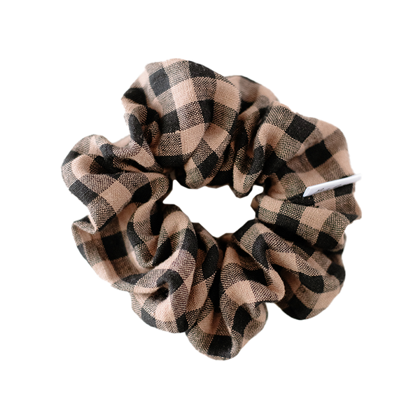 Barbays Scrunchie | Cafe Mocha Gingham Check