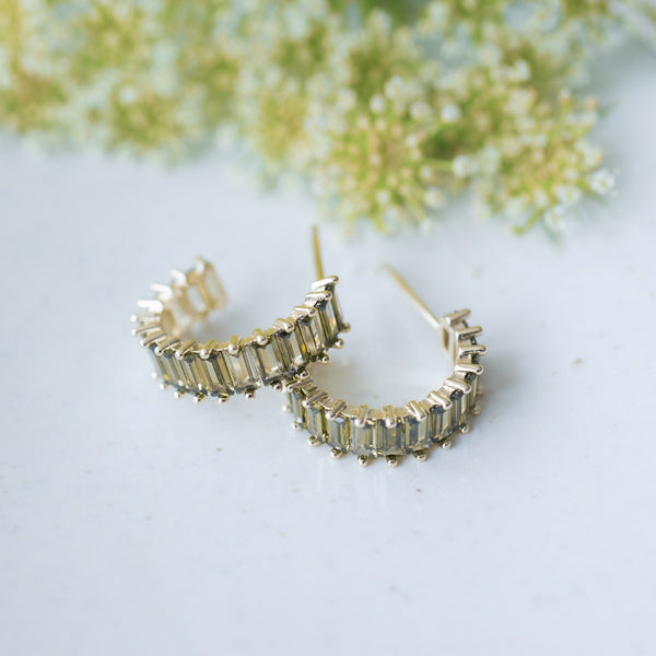 Chara Hoops | Gold/Moss Green