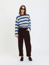Villa Drawstring Barrel Leg Pant | Chocolate