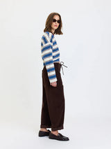 Villa Drawstring Barrel Leg Pant | Chocolate