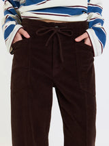 Villa Drawstring Barrel Leg Pant | Chocolate