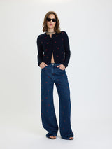 Muse Embroidered Cardigan | Cherry