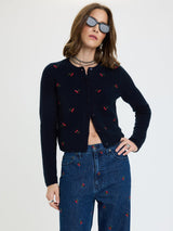 Muse Embroidered Cardigan | Cherry