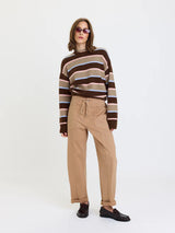 Villa Drawstring Barrel Leg Pant | Latte
