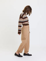 Villa Drawstring Barrel Leg Pant | Latte