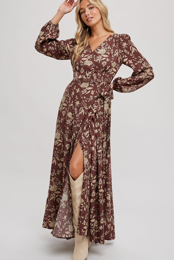 Tula Maxi Wrap Dress | Hazelnut Floral