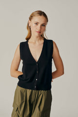 Berberis Knitted Vest | Black - FINAL SALE