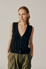 Berberis Knitted Vest | Black - FINAL SALE