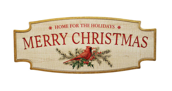 Home For The Holidays Cardinal Sign - FINAL SALE