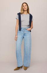 The Show Off High Rise Bowed Denim | Indigo Bloom