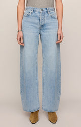The Show Off High Rise Bowed Denim | Indigo Bloom
