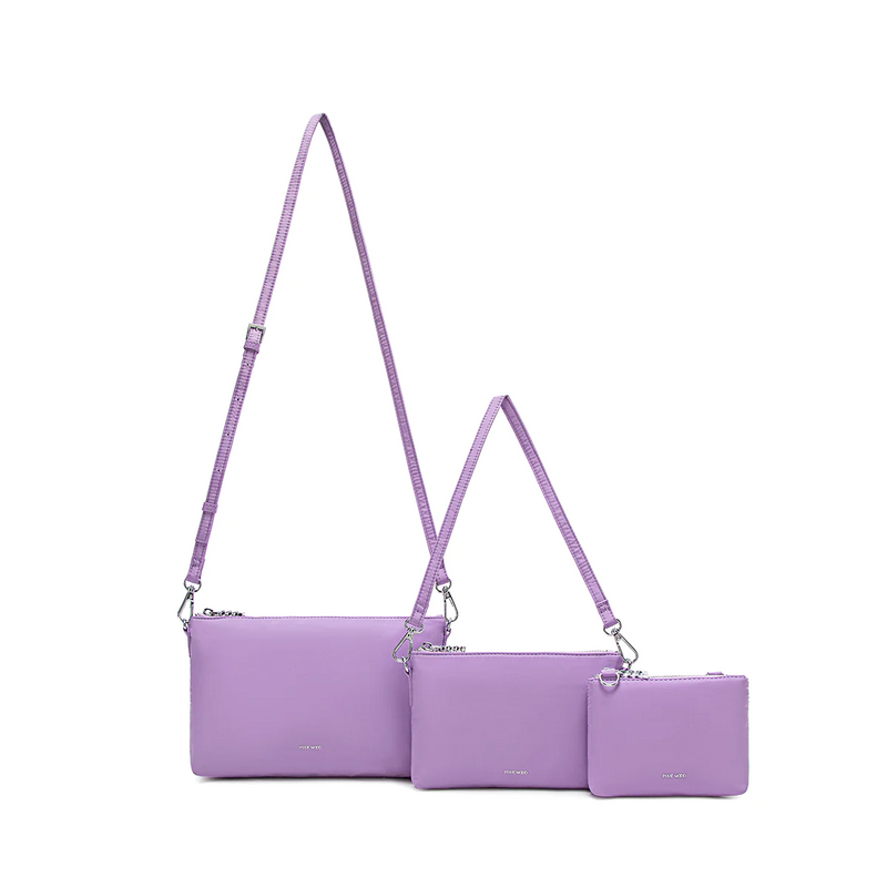 Drea Pouches Set | Lavender Nylon - FINAL SALE