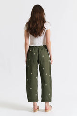 Villa Drawstring Barrel Leg Pant | Daisy Green