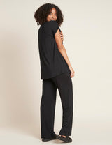 Downtime Wide Leg Lounge Pant | Black