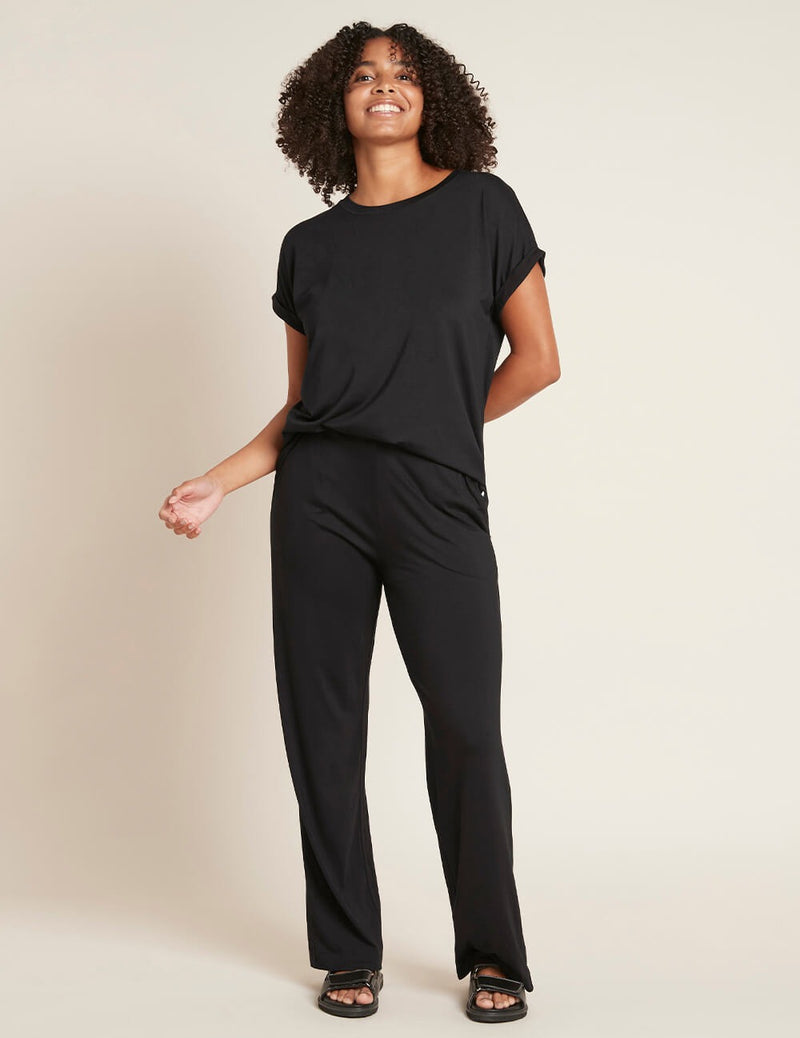 Downtime Wide Leg Lounge Pant | Black