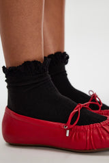 Beloved Waffle Knit Ankle Sock | Black