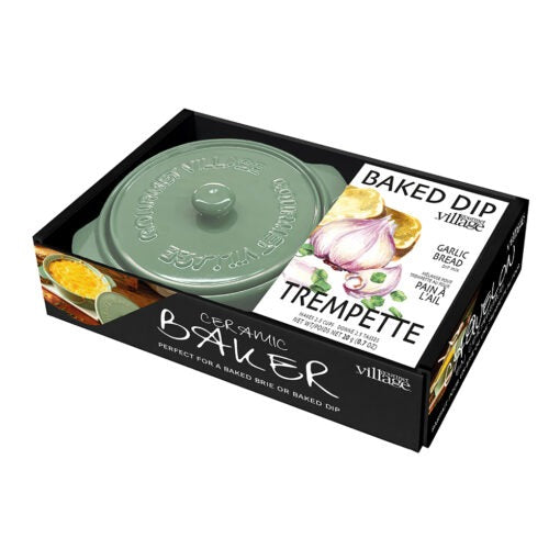 Garlic Dip Ceramic Baker Gift Set | Sage Green