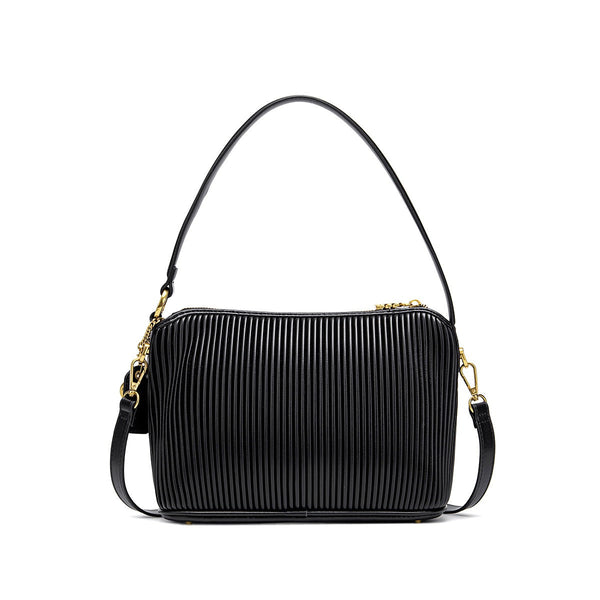 Ella Shoulder Bag | Black Pleated