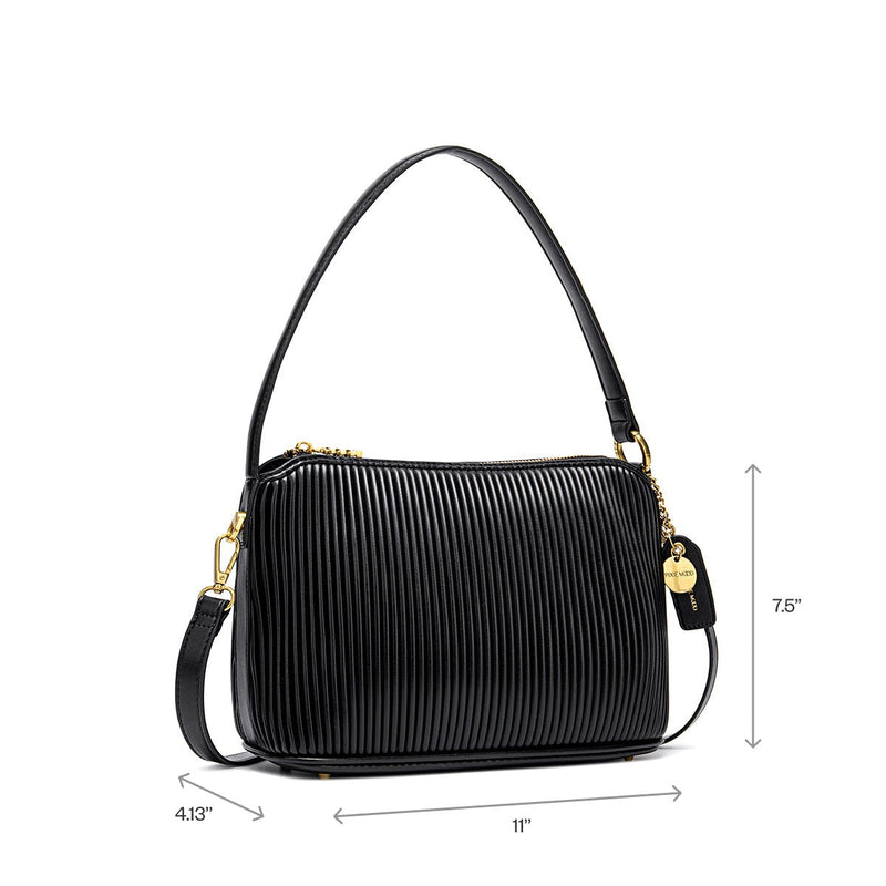 Ella Shoulder Bag | Black Pleated