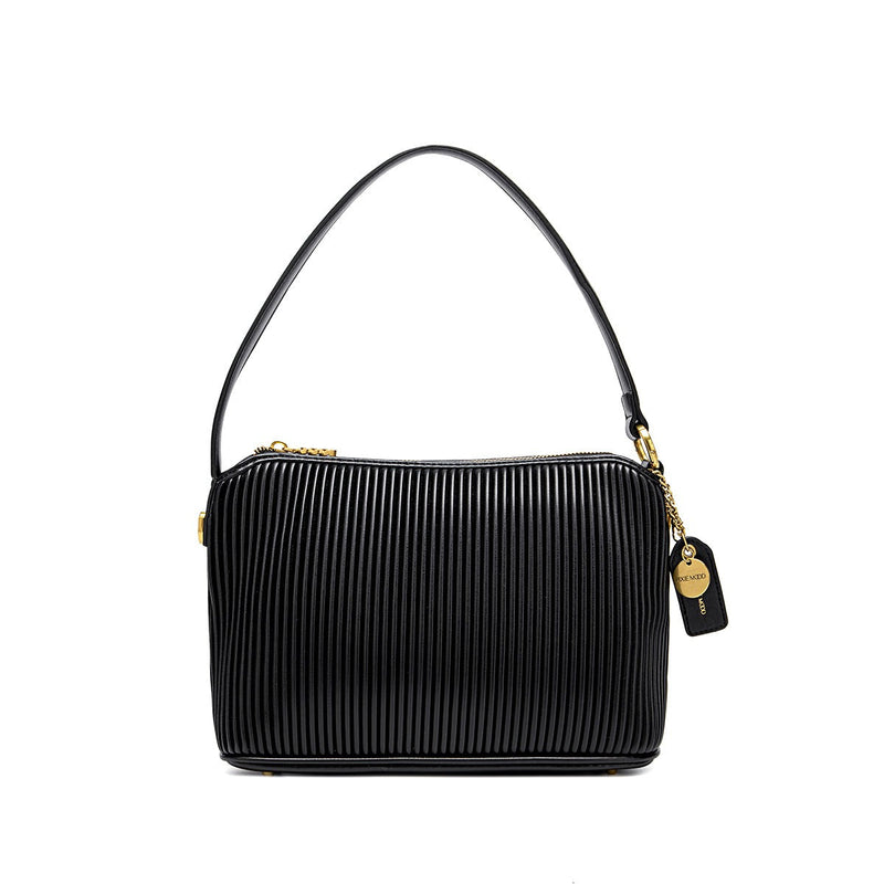 Ella Shoulder Bag | Black Pleated