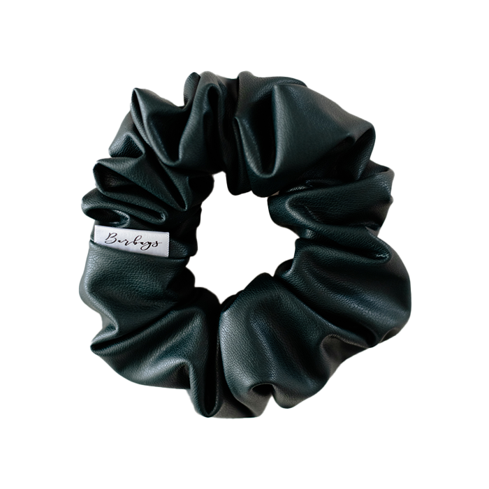 Barbays Leatherette Scrunchie | Evergreen
