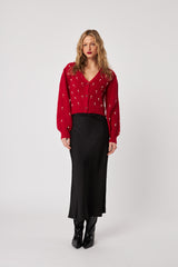 Bowen Cardigan | Poinsettia